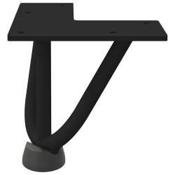 Nogi do stołu Hairpin, 4 szt., czarne, 10 cm, lita stal