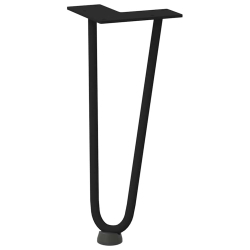 Nogi do stołu Hairpin, 4 szt., czarne, 30 cm, lita stal