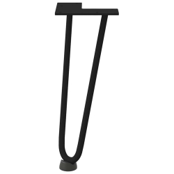 Nogi do stołu Hairpin, 4 szt., czarne, 30 cm, lita stal
