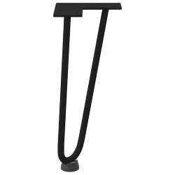 Nogi do stołu Hairpin, 4 szt., czarne, 30 cm, lita stal