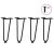 Nogi do stołu Hairpin, 4 szt., czarne, 30 cm, lita stal
