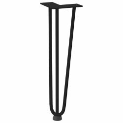 Nogi do stołu Hairpin, 4 szt., czarne, 42 cm, lita stal
