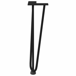 Nogi do stołu Hairpin, 4 szt., czarne, 42 cm, lita stal