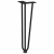 Nogi do stołu Hairpin, 4 szt., czarne, 42 cm, lita stal
