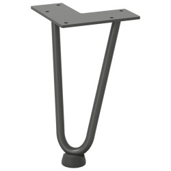 Nogi do stołu Hairpin, 4 szt., antracyt, 20 cm, lita stal