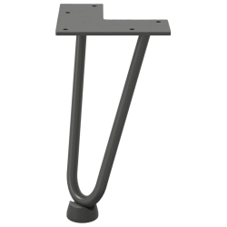 Nogi do stołu Hairpin, 4 szt., antracyt, 20 cm, lita stal