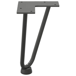 Nogi do stołu Hairpin, 4 szt., antracyt, 20 cm, lita stal
