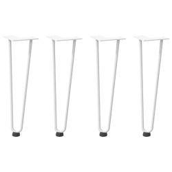 Nogi do stołu Hairpin, 4 szt., biale, 42 cm, lita stal