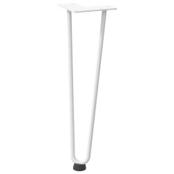 Nogi do stołu Hairpin, 4 szt., biale, 42 cm, lita stal