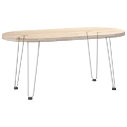 Nogi do stołu Hairpin, 4 szt., biale, 42 cm, lita stal