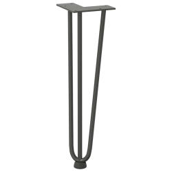 Nogi do stołu Hairpin, 4 szt., antracyt, 42 cm, lita stal