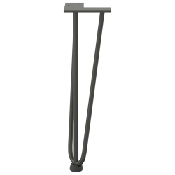 Nogi do stołu Hairpin, 4 szt., antracyt, 42 cm, lita stal