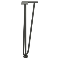 Nogi do stołu Hairpin, 4 szt., antracyt, 42 cm, lita stal