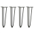 Nogi do stołu Hairpin, 4 szt., antracyt, 42 cm, lita stal