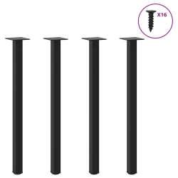 Nogi do stolika kawowego, 4 szt., czarne, 72-74 cm, stal