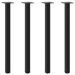 Nogi do stolika kawowego, 4 szt., czarne, 72-74 cm, stal