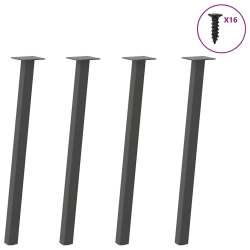 Nogi do stolika kawowego, 4 szt., antracyt, 72 cm, stal