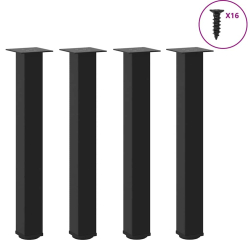 Nogi do stolika kawowego, 4 szt., czarne, 72-74 cm, stal