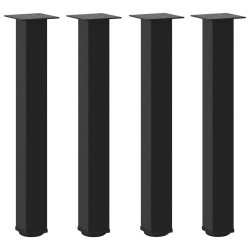 Nogi do stolika kawowego, 4 szt., czarne, 72-74 cm, stal