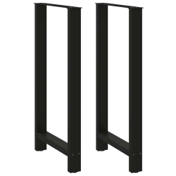 Nogi do stolika kawowego, czarne, 2 szt., 60x(110-111) cm, stal