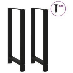 Nogi do stolika kawowego, czarne, 2 szt., 60x(110-111) cm, stal