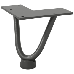 Nogi do stołu Hairpin, 4 szt., antracyt, 10 cm, lita stal