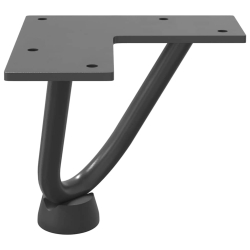 Nogi do stołu Hairpin, 4 szt., antracyt, 10 cm, lita stal