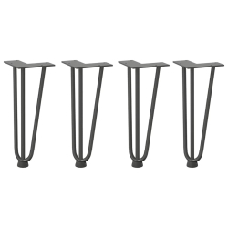 Nogi do stołu Hairpin, 4 szt., antracyt, 30 cm, lita stal