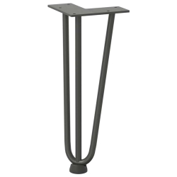 Nogi do stołu Hairpin, 4 szt., antracyt, 30 cm, lita stal