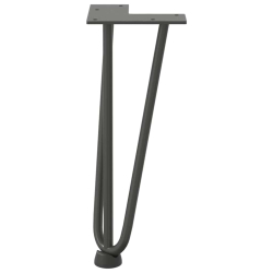 Nogi do stołu Hairpin, 4 szt., antracyt, 30 cm, lita stal