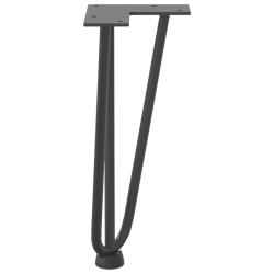 Nogi do stołu Hairpin, 4 szt., antracyt, 30 cm, lita stal
