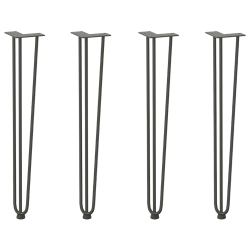 Nogi do stołu Hairpin, 4 szt., antracyt, 72 cm, lita stal