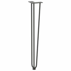 Nogi do stołu Hairpin, 4 szt., antracyt, 72 cm, lita stal