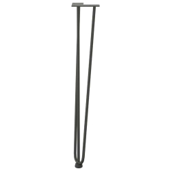 Nogi do stołu Hairpin, 4 szt., antracyt, 72 cm, lita stal
