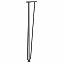 Nogi do stołu Hairpin, 4 szt., antracyt, 72 cm, lita stal