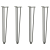 Nogi do stołu Hairpin, 4 szt., antracyt, 72 cm, lita stal
