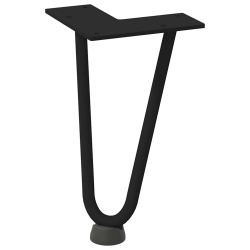 Nogi do stołu Hairpin, 4 szt., czarne, 20 cm, lita stal