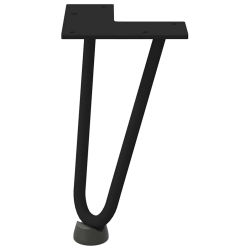 Nogi do stołu Hairpin, 4 szt., czarne, 20 cm, lita stal