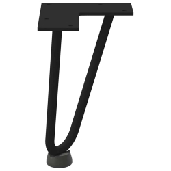 Nogi do stołu Hairpin, 4 szt., czarne, 20 cm, lita stal