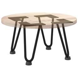 Nogi do stołu Hairpin, 4 szt., czarne, 20 cm, lita stal