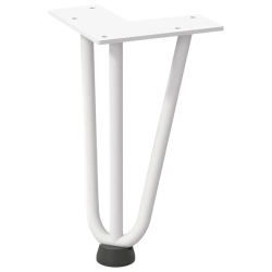 Nogi do stołu Hairpin, 4 szt., biale, 20 cm, lita stal
