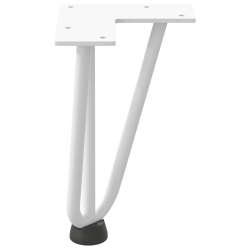 Nogi do stołu Hairpin, 4 szt., biale, 20 cm, lita stal