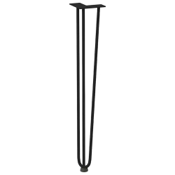 Nogi do stołu Hairpin, 4 szt., czarne, 72 cm, lita stal