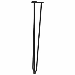 Nogi do stołu Hairpin, 4 szt., czarne, 72 cm, lita stal