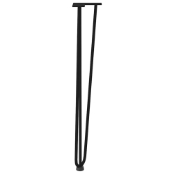 Nogi do stołu Hairpin, 4 szt., czarne, 72 cm, lita stal