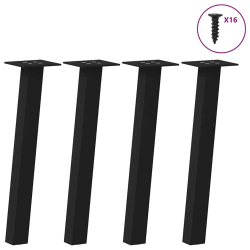 Nogi do stolika kawowego, 4 szt., czarne, 30 cm, stal