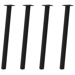 Nogi do stolika kawowego, 4 szt., czarne, 72 cm, stal