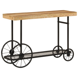 Stolik konsolowy, 112x36x76 cm, lite drewno mango i żelazo