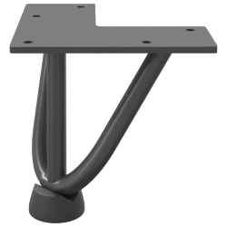 Nogi do stołu Hairpin, 4 szt., antracyt, 10 cm, lita stal
