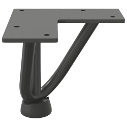 Nogi do stołu Hairpin, 4 szt., antracyt, 10 cm, lita stal